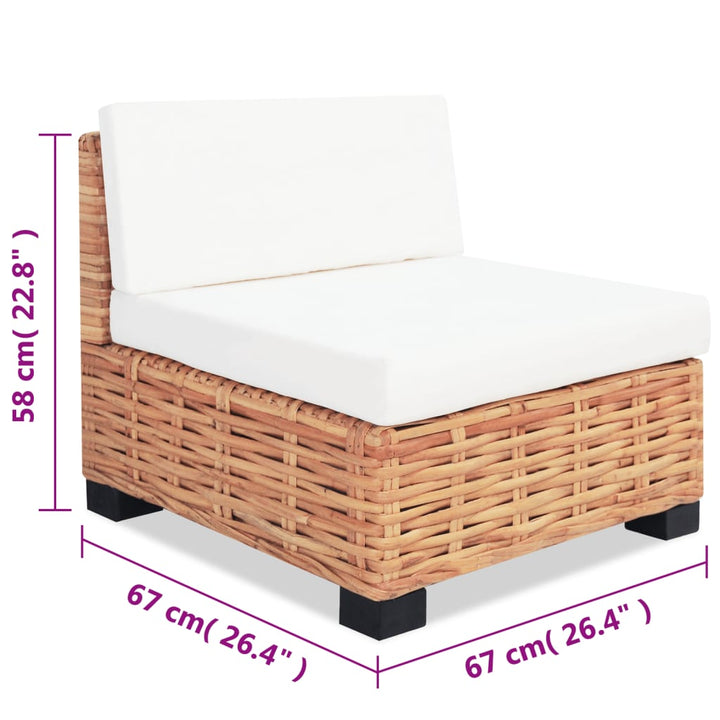 Sofagarnitur 27-Tlg. Natürliches Rattan