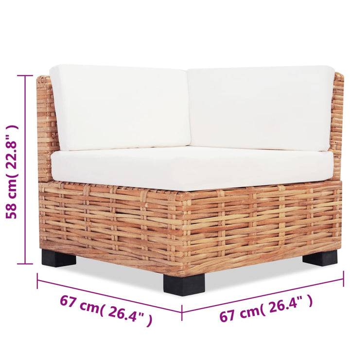 Sofagarnitur 27-Tlg. Natürliches Rattan