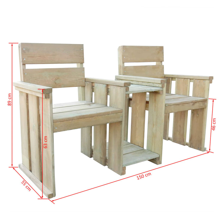 Gartenbank 2-Sitzer 150 Cm Kiefernholz Imprägniert