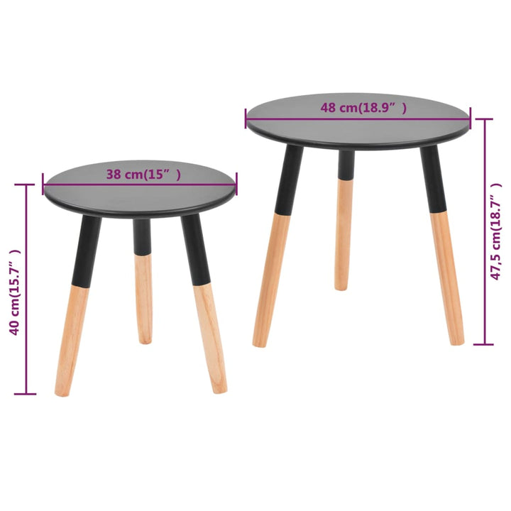 Beistelltisch Set 2 Stk. Kiefernholz Massiv