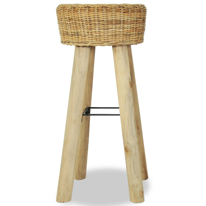 Barhocker 2 Stk. Natur Rattan