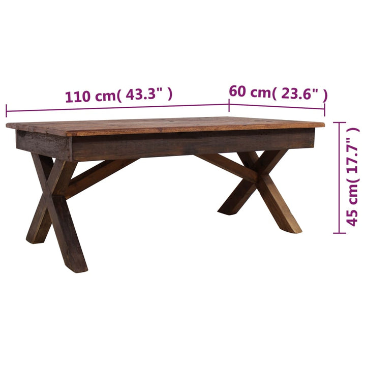 Couchtisch Gemischtes Altholz 110X60X45 Cm