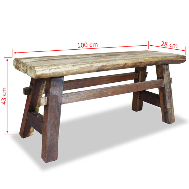 Bank Gemischtes Altholz Und Massivholz Teak 100X28X43 Cm Braun