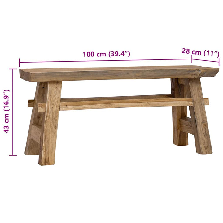 Bank Gemischtes Altholz Und Massivholz Teak 100X28X43 Cm Braun