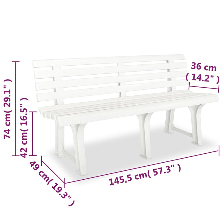 Gartenbank 145,5 Cm Kunststoff