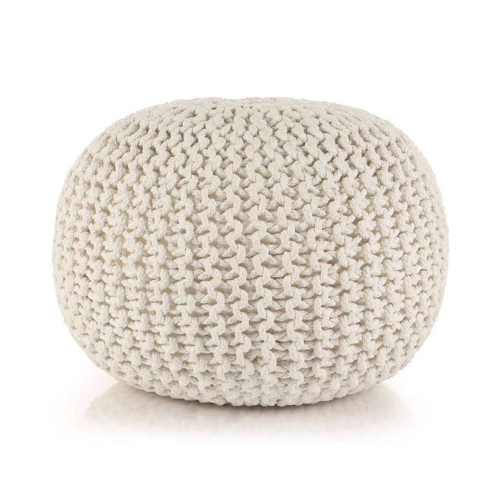 Handgestrickter Pouf Baumwolle 50 X 35 Cm