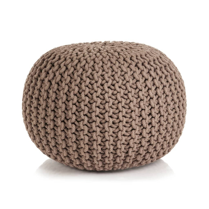 Handgestrickter Pouf Baumwolle 50 X 35 Cm