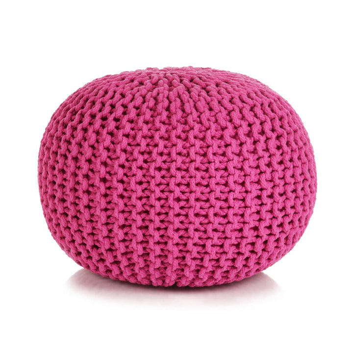 Handgestrickter Pouf Baumwolle 50 X 35 Cm