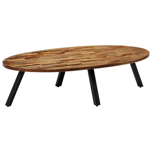 Couchtisch Recyceltes Massivholz Teak Oval 120X60X30 Cm