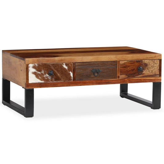 Couchtisch Massivholz Palisander 90X50X35 Cm