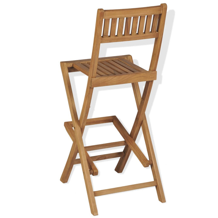 Klappbare Garten-Barhocker 2 Stk. Massivholz Teak Creme