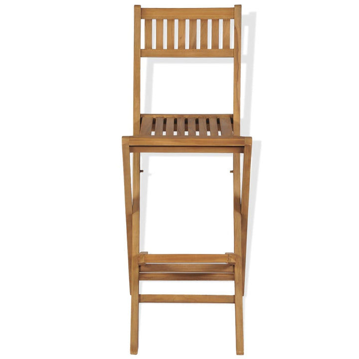 Klappbare Garten-Barhocker 2 Stk. Massivholz Teak Creme