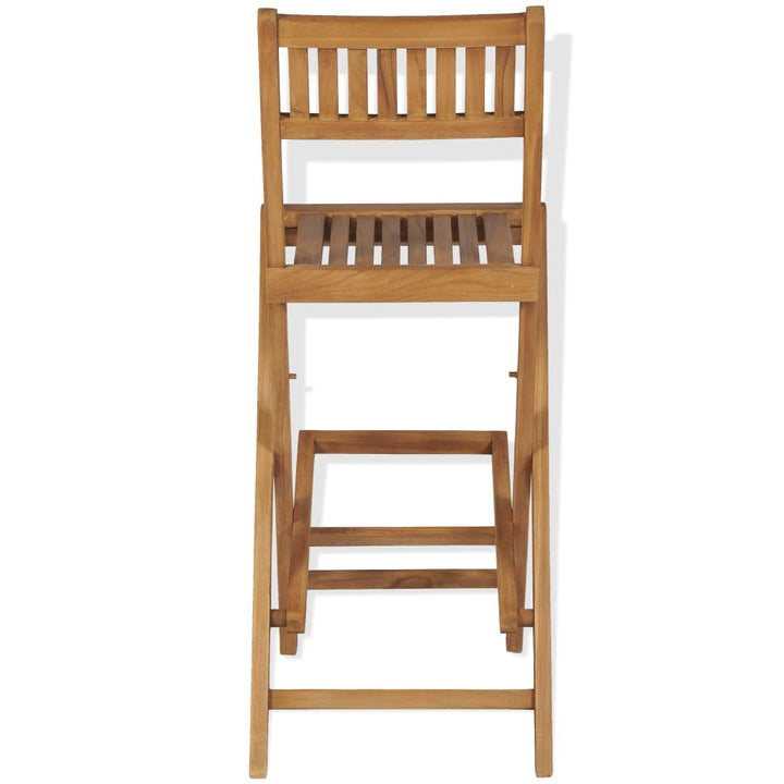 Klappbare Garten-Barhocker 2 Stk. Massivholz Teak Creme