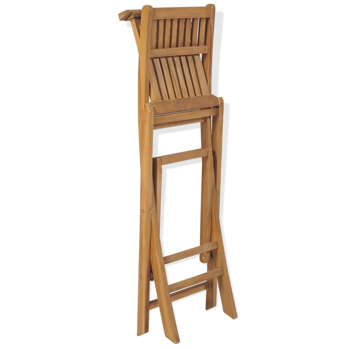 Klappbare Garten-Barhocker 2 Stk. Massivholz Teak Creme