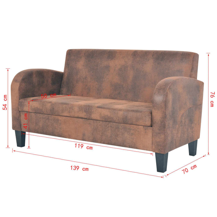 Sofa Wildleder-Optik Braun