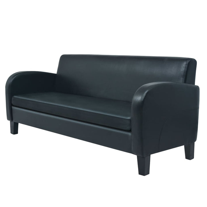 Sofa Kunstleder Schwarz