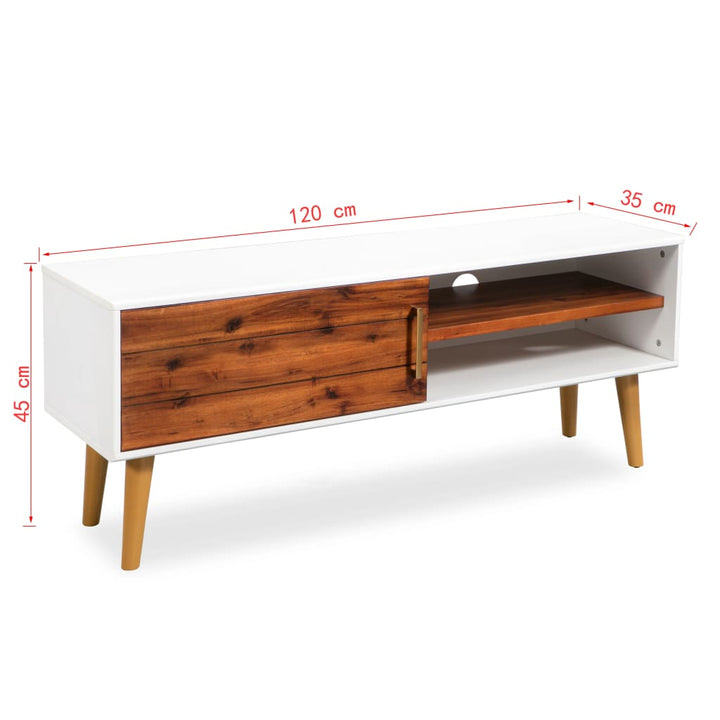 Tv-Schrank Massivholz Akazie 120X35X45 Cm