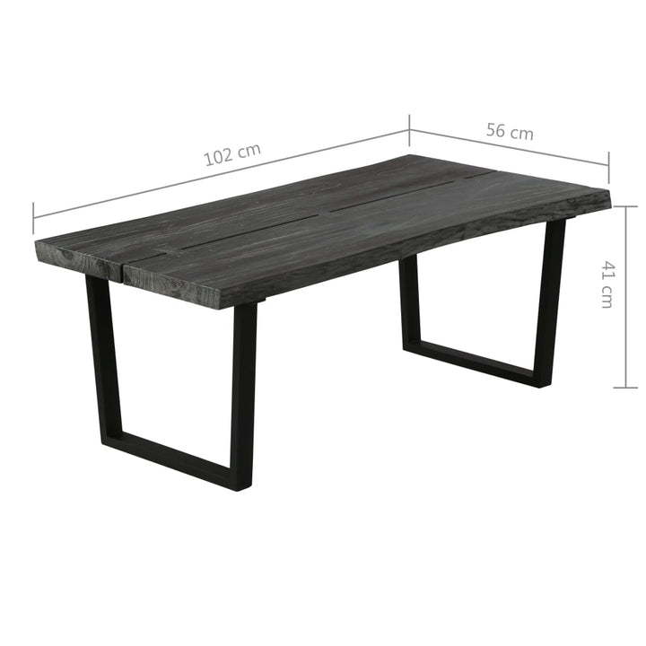 Couchtisch Massivholz Mindi 102X56X41 Cm Grau