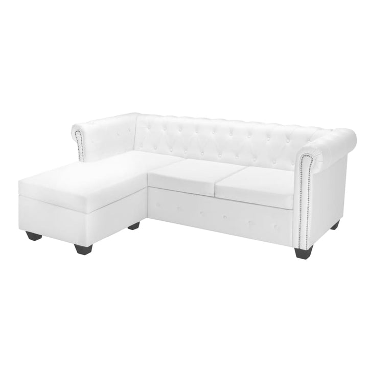 Chesterfield-Sofa L-Form Kunstleder