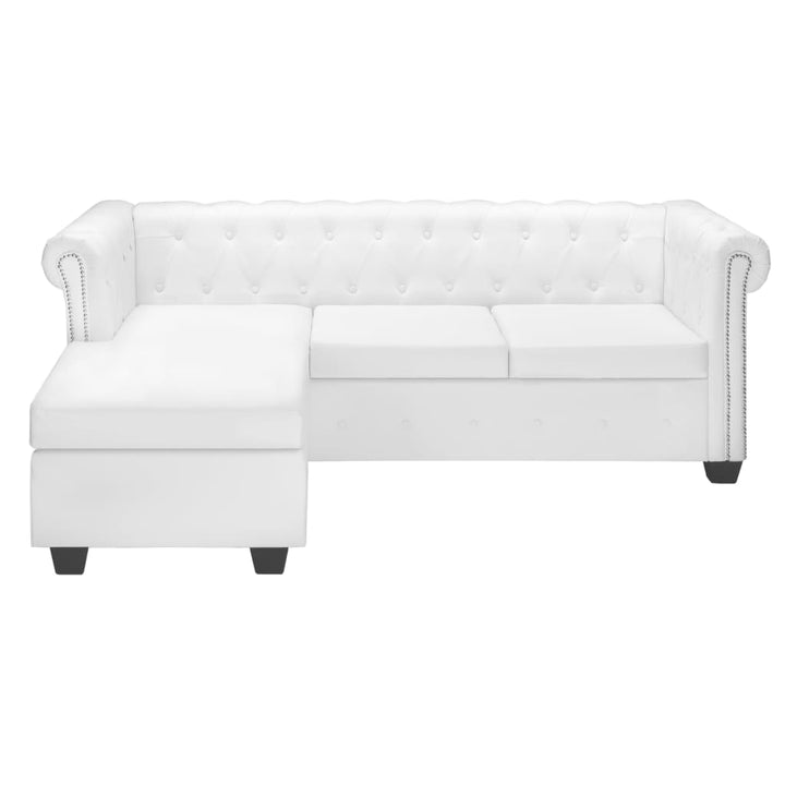 Chesterfield-Sofa L-Form Kunstleder