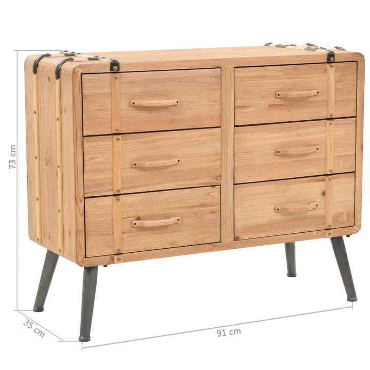 Schubladenkommode Massivholz Tanne 91X35X73 Cm