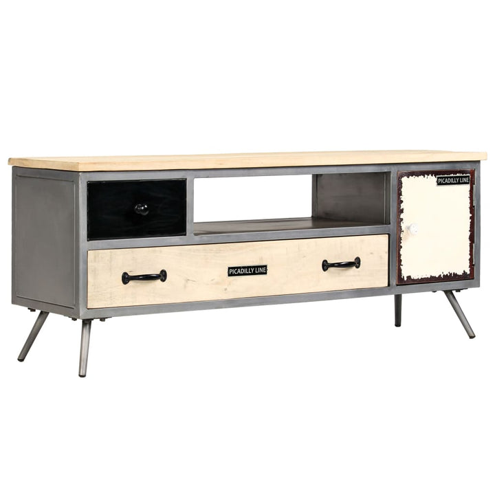 Tv-Schrank Massivholz Mango Und Stahl 120X30X45 Cm