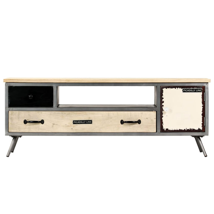 Tv-Schrank Massivholz Mango Und Stahl 120X30X45 Cm