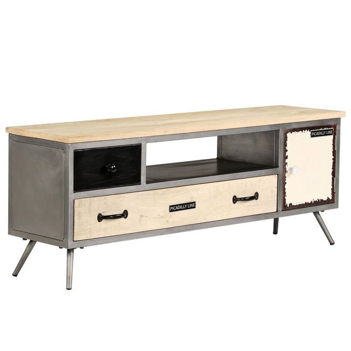 Tv-Schrank Massivholz Mango Und Stahl 120X30X45 Cm