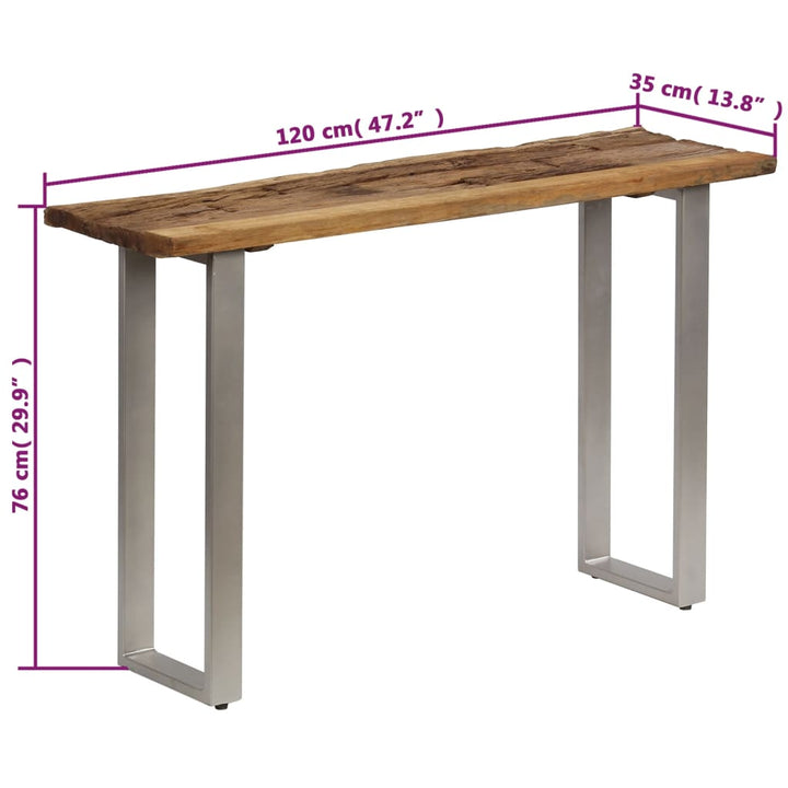 Konsolentisch Altholz Und Stahl 120×35×76 Cm