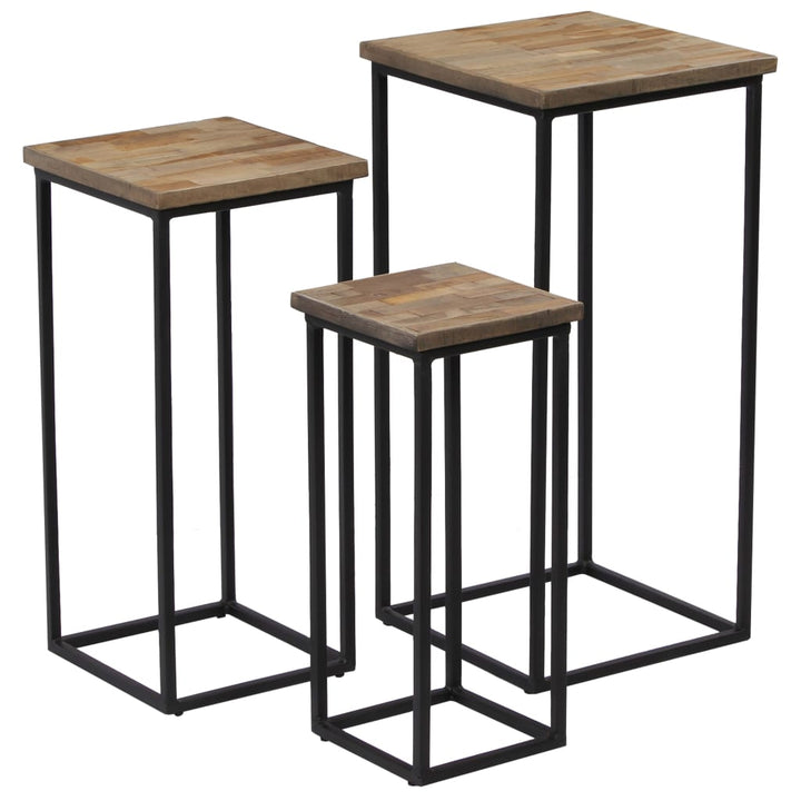 Beistelltisch-Set 3-Tlg. Recyceltes Teak