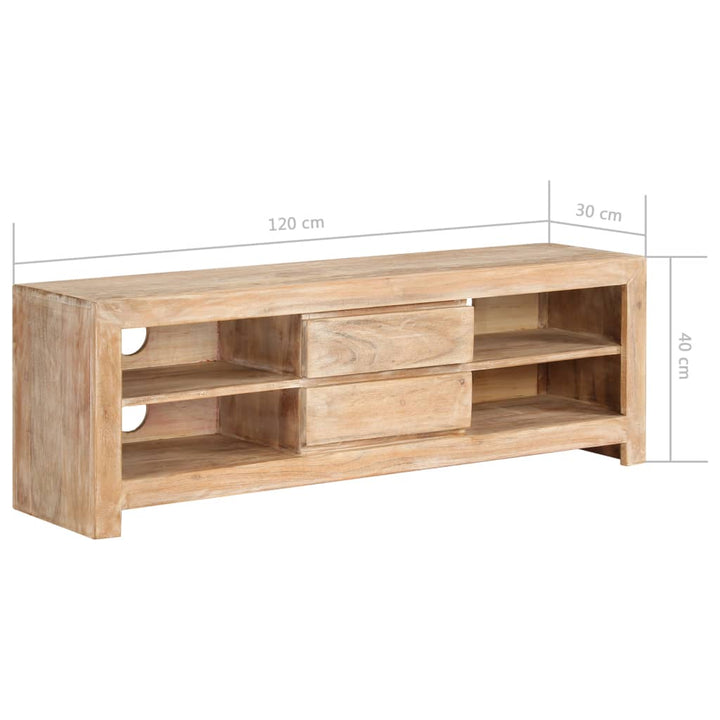 Tv-Schrank Akazienholz Massiv 120 X 30 X 40 Cm