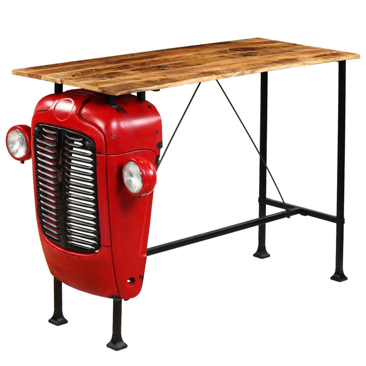 Bartisch Traktor Massivholz Mango Rot