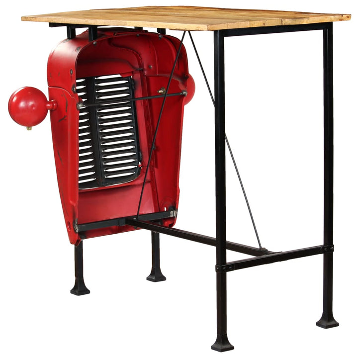 Bartisch Traktor Massivholz Mango Rot