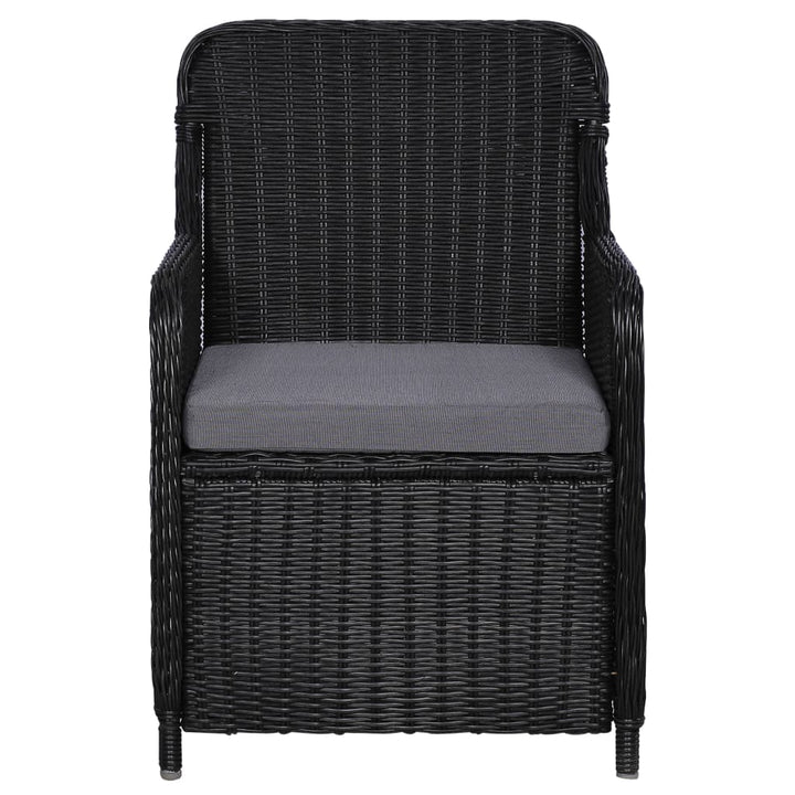 Gartenstühle Mit Polster 2 Stk. Poly Rattan Schwarz