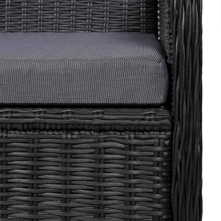 Gartenstühle Mit Polster 2 Stk. Poly Rattan Schwarz