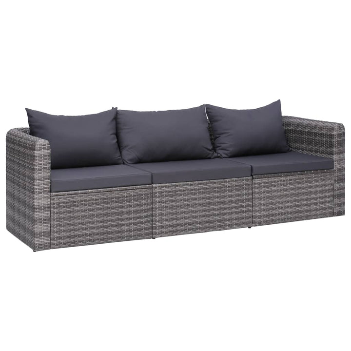 Garten-Ecksofas 2 Stk. Grau Poly Rattan