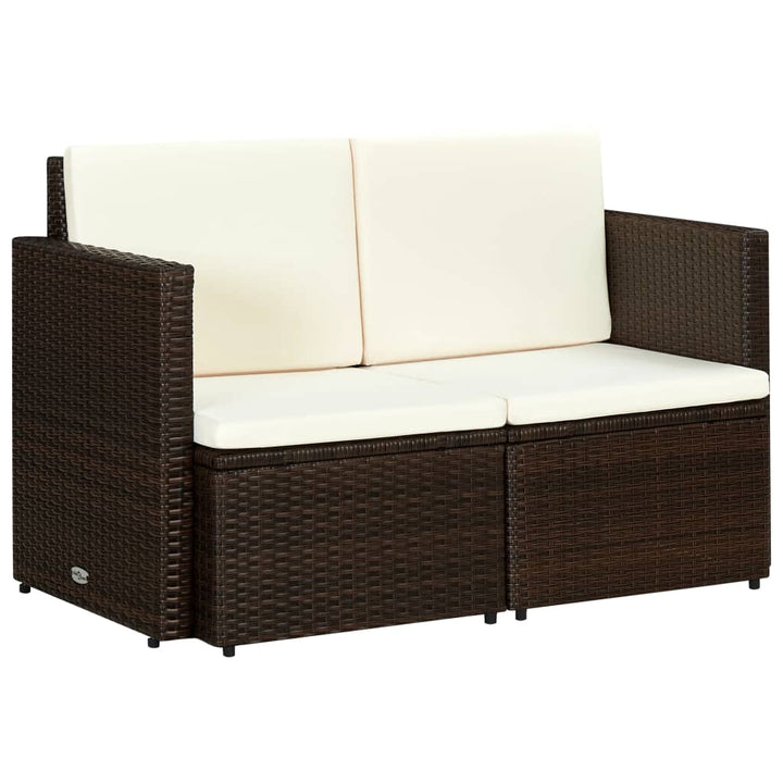 2-Sitzer-Gartensofa Mit Auflagen Poly Rattan