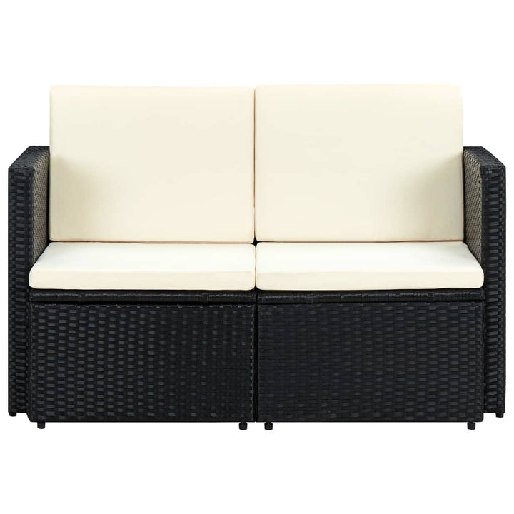 2-Sitzer-Gartensofa Mit Auflagen Poly Rattan