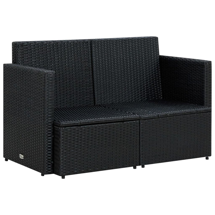 2-Sitzer-Gartensofa Mit Auflagen Poly Rattan