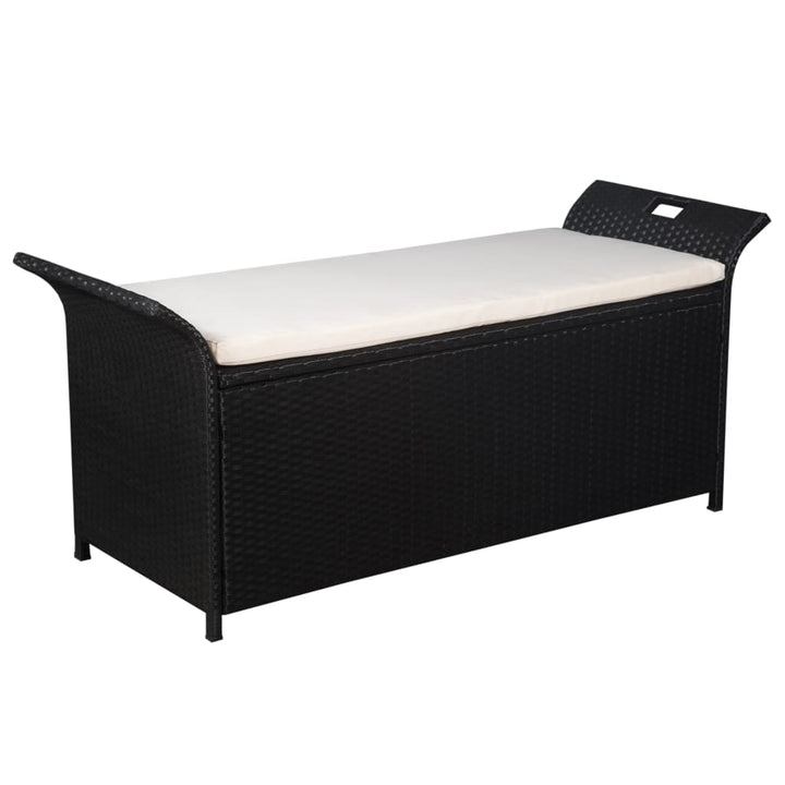 Truhenbank Mit Polster 138 Cm Poly Rattan