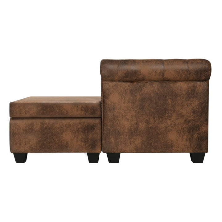 Chesterfield-Sofa L-Form Kunstwildleder