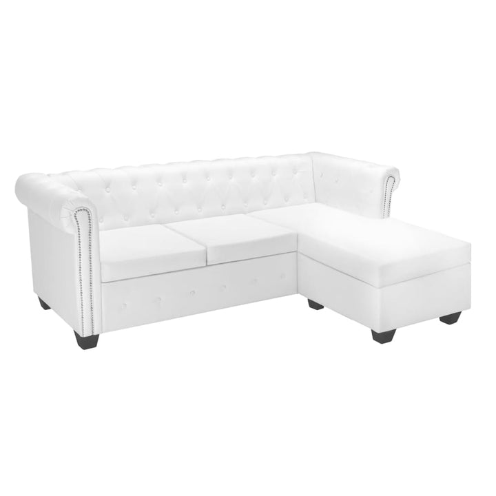 Chesterfield-Sofa L-Form Kunstwildleder