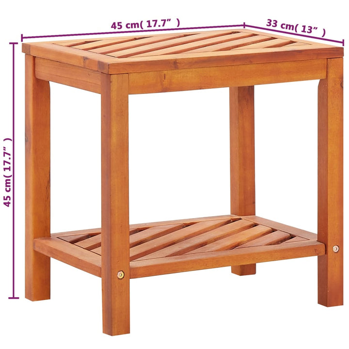 Beistelltisch Akazienholz Massiv 45 X 33 X 45 Cm