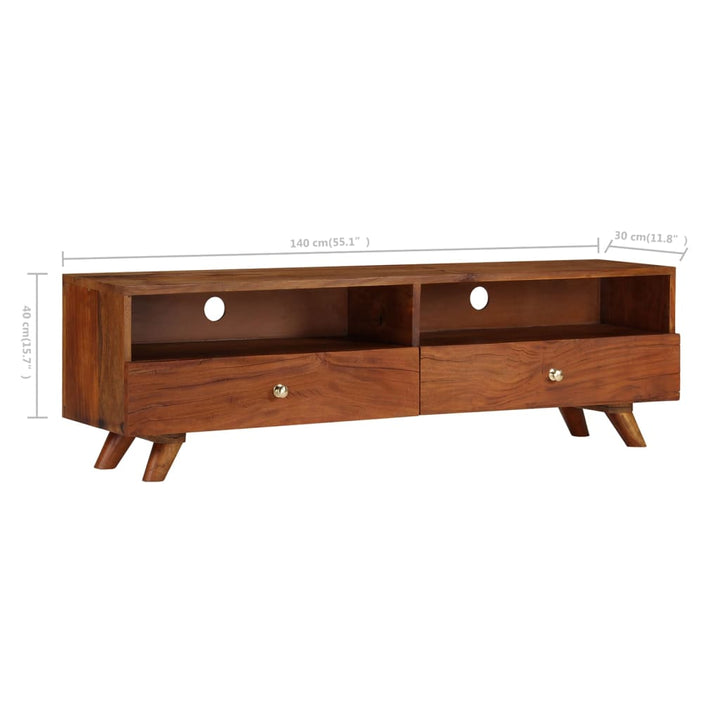 Tv-Schrank Altholz Massiv 140X30X40 Cm