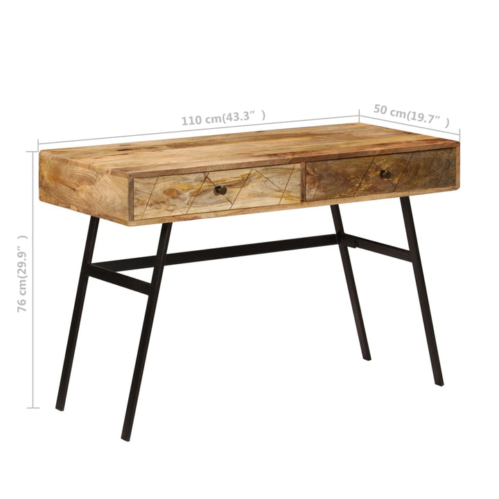 Schreibtisch Mit Schubladen Massivholz Mango 110×50×76 Cm