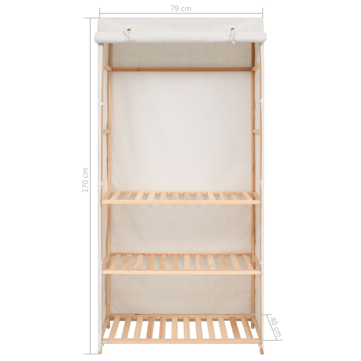 Kleiderschrank Mit 3 Ebenen 79 X 40 X 170 Cm