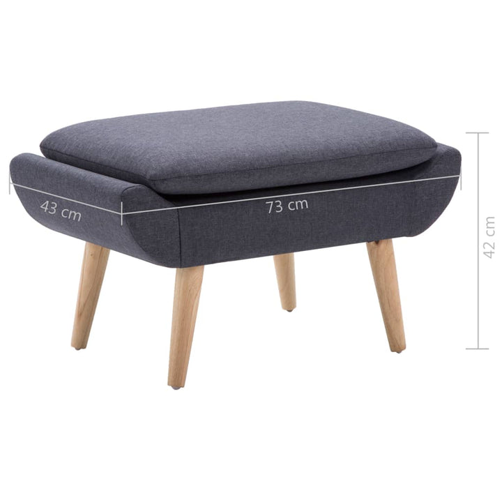 Hocker Stoffbezug 73 X 43 X 42 Cm Dunkelgrau Schwarz