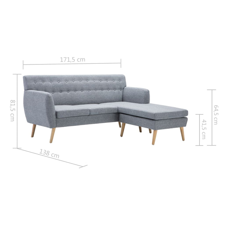 Sofa L-Form Stoff 171,5X138X81,5 Cm