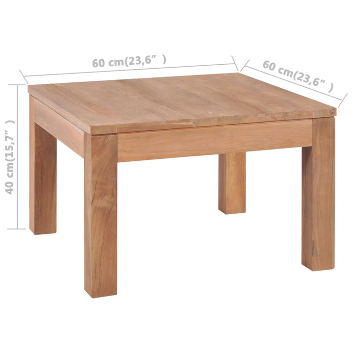 Couchtisch Massivholz Teak Natur 60X60X40 Cm