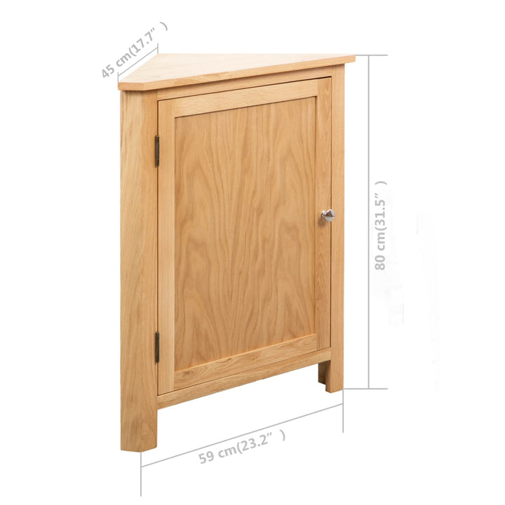 Eckschrank 59X45X80 Cm Massivholz Eiche